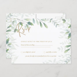 UAWG - Grüne Blätter Gold Postkarte