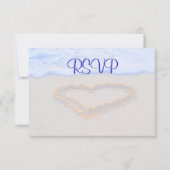 UAWG Guest Reply Enclosure Heart in Sand RSVP Karte (Vorderseite)