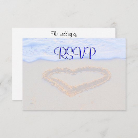 UAWG Guest Reply Enclosure Heart in Sand RSVP Karte (Vorne/Hinten)
