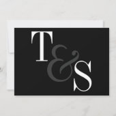 UAWG güly Reply Black & White Bold Monogram Einladung (Rückseite)