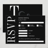 UAWG güly Reply Black & White Bold Monogram Einladung (Vorne/Hinten)