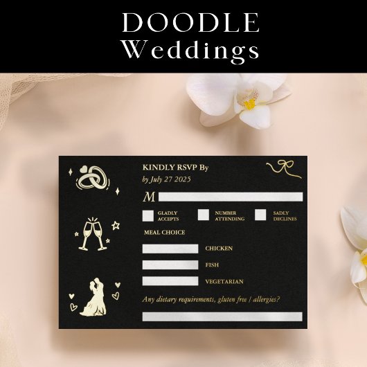 UAWG güly Reply Foil Doodle Respond Enclosure Folieneinladung