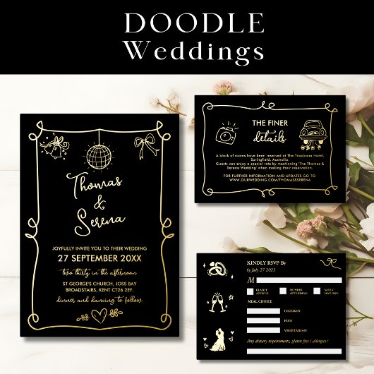 UAWG güly Reply Foil Doodle Respond Enclosure Folieneinladung