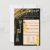 UAWG Hallowedding & Gold Nuggets Skull Keys RSVP Karte (Vorderseite)