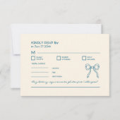 UAWG Hand geschriebene Doodle Art Bow Rahmen blau Mitteilungskarte (Vorderseite)