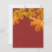UAWG Herbst Fallende Blätter Elegante Hochzeit RSVP Karte (Rückseite)