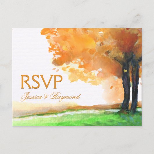 UAWG Herbst Orange Matching UAWG Wedding PostCard Einladungspostkarte (Vorderseite)