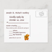 UAWG-Herbstfarben-Hochzeit Einladungspostkarte (Rückseite)