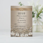 UAWG Hochzeit Antwort Karte Diamanten und Satin (Stehend Vorderseite)