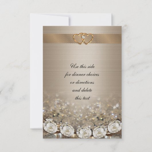 UAWG Hochzeit Antwort Karte Diamanten und Satin (Rückseite)