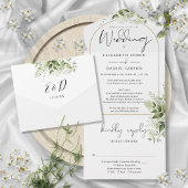 UAwg Hochzeit von Gold Arch Greenery Blumendetails All In One Einladung