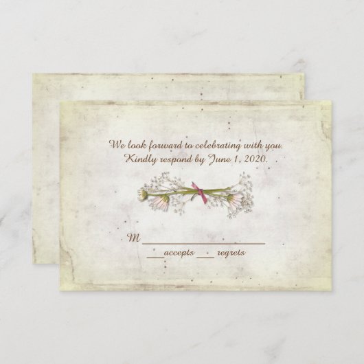 UAWG Hochzeit- zeitsbukett mit Perlen Einladung (Vorne/Hinten)