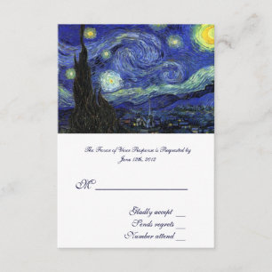 UAWG, Hochzeitsannahmekarte, Starry Night RSVP Karte