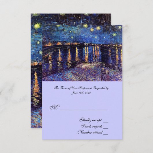 UAWG, Hochzeitsannahmekarte, Starry Night ... RSVP Karte (Vorne/Hinten)