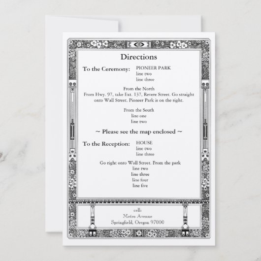 UAwg Hochzeitsfeier mit Blumenzitaten Einladung (Rückseite)