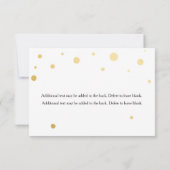 UAwg-Hochzeitskarte für White & Gold Foil Dots RSVP Karte (Rückseite)