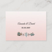 UAWG Hochzeitskarte Sukkulent Blütenrot Rose Gold Begleitkarte (Rückseite)