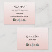 UAWG Hochzeitskarte Sukkulent Blütenrot Rose Gold Begleitkarte (Vorne/Hinten)