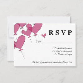 UAWG-Hochzeitskarten mit rotem Herzballon RSVP Karte