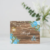 UAWG - Holz, Laternen und Baby Blue Blume Postkarte (Stehend Vorderseite)
