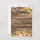 UAWG - Holz, Laternen und Orangefarbene Blume RSVP Karte (Rückseite)