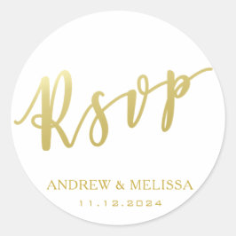 UAWG | Imitate Gold Brush Script Wedding Sticker