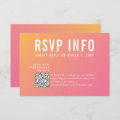 UAWG INFO CARD Moderner rosa gelber Code RSVP Karte (Vorne/Hinten)