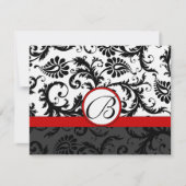 UAWG Insert Response Black Damask Red Trial RSVP Karte (Vorderseite)