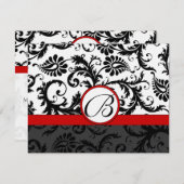 UAWG Insert Response Black Damask Red Trial RSVP Karte (Vorne/Hinten)