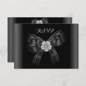 UAWG Jeder Anlass Diamond Jewel Black Bow RSVP Karte (Vorne/Hinten)