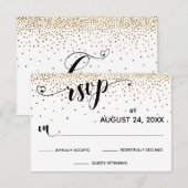 UAWG-Kalligraphie mit Herz, Goldfetti, RSVP Karte (Vorne/Hinten)