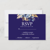 UAwg-Karte für Navy Blue und Gold RSVP Karte (Vorderseite)