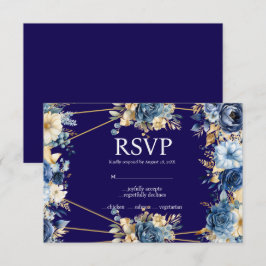 UAwg-Karte für Navy Blue und Gold RSVP Karte
