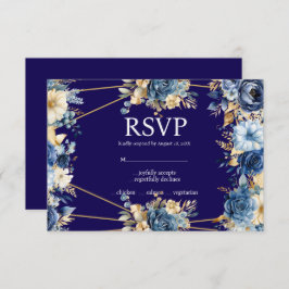 UAwg-Karte für Navy Blue und Gold RSVP Karte