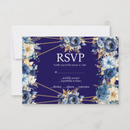 UAwg-Karte für Navy Blue und Gold RSVP Karte
