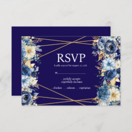 UAwg-Karte für Navy Blue und Gold RSVP Karte