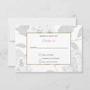 UAWG-Karten hochzeit der rosa Pfingstrose Blumen RSVP Karte