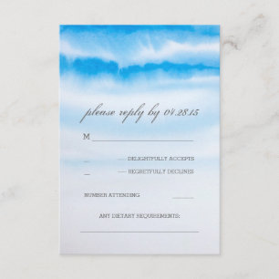 UAWG-Karten Hochzeit des modernen Watercolor blaue RSVP Karte
