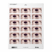 UAWG Kiss Rose Lips Lila Rose Glitzer Makeup Adressaufkleber (Vorne)