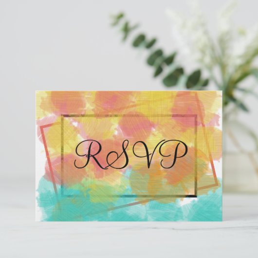 UAWG Künstlerisch Gouache Geometrische Wasserfarbe RSVP Karte (Stehend Vorderseite)