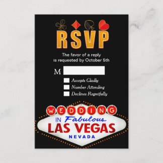 UAWG Las Vegas Sign Wedding Neon Light Repcard RSVP Karte