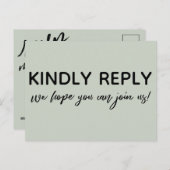 UAWG "lässig Handwriting Sage Green Menu" Postkarte (Vorne/Hinten)