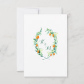 UAWG Laurel Wreath Kumquat Branch Modern Simple RSVP Karte (Rückseite)
