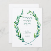 UAWG Laurel Wreath Olive Leaf Zweigstelle Modern S RSVP Karte (Vorne/Hinten)