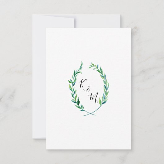 UAWG Laurel Wreath Olive Leaf Zweigstelle Modern S RSVP Karte (Rückseite)