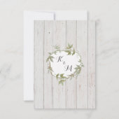 UAWG Laurel Wreath Rustic Country Foliage Holz RSVP Karte (Rückseite)