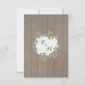 UAWG Laurel Wreath Rustic Country Foliage Holz RSVP Karte (Rückseite)