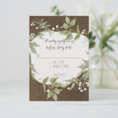 UAWG Laurel Wreath Rustikale Sommerhochzeit im Fre RSVP Karte (Stehend Vorderseite)