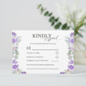 UAWG Lila Blumenwetterhochzeit RSVP Karte (Stehend Vorderseite)