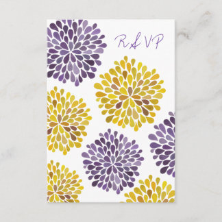UAWG Lila Gelbe Blume Blüten Hochzeitskarte RSVP Karte
